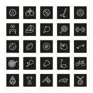Sports Line Square Black Icons Collection