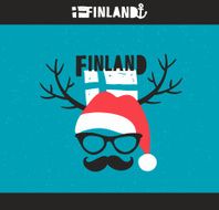 Emblem of Finland with hand drawn image in vintage style N2