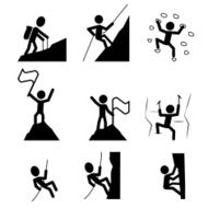 Hiking and climbing icon vector