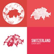 Switzerland Grunge Retro Map