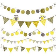 Bunting Owl Banner Party set N2
