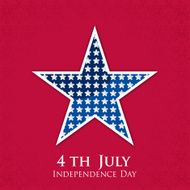 Stylish star on red background for 4th Of July celebration