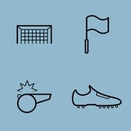 soccer line icon set N6