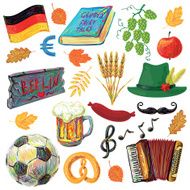 Germany travel traditional symbol set