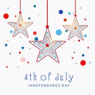 Colorful hanging stars on creative grey background