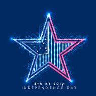 Shiny star in national flag colors on blue background