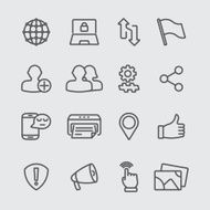 Social networking line icon