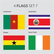 Cameroon Costa Rica Ghana Ivory Coast Flags (Vector ARt)