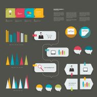 Collection of colorful flat infographic elements Business vector shapes