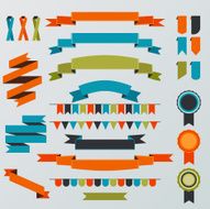 Stylish vector set of retro ribbons garlands and banners