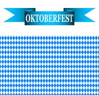 blue ribbon with the words Oktoberfest and Bavarian flag N2