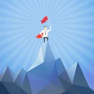 Businessman go to the top of mountain - Vector N3