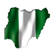 Nigeria - map and flag clip-art
