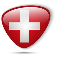 Switzerland Flag glossy button N4