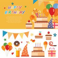 happy birthday flat icon