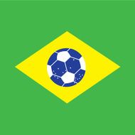 soccer on brazil flag