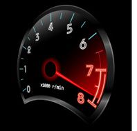 Tachometer 3D (revolution-counter RPM gauge) Vector illustration