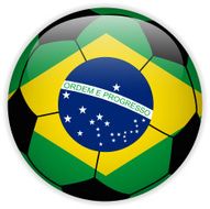 Brazil Flag with Soccer Ball Background N5