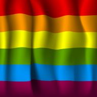 realistic rainbow flag vector illustration