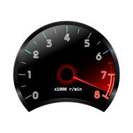Tachometer (revolution-counter RPM gauge) Vector illustration