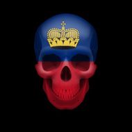 Skull with Liechtenstein flag