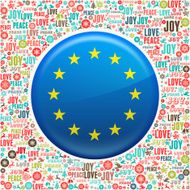 European Union Flag on Holiday Christmas Background Pattern