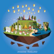 amazing Thailand lowpoly on fantasy island