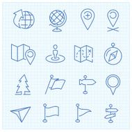 Vector thin line icons set