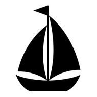 Simple cartoon sailboat icon