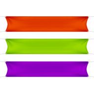 Red Green and Purple Blank Empty Horizontal Rectangular Banners Set