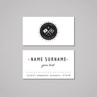 Gift shop business card design concept Logo-badge with flags