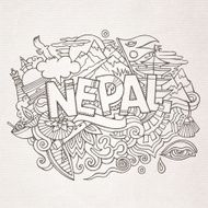 Nepal country hand lettering and doodles elements N3