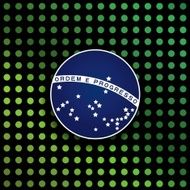Digital background with blue disc of flag Brazil N2