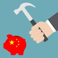 Chinese economy crisis concept