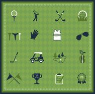 Golf vector icons set N2