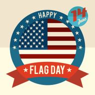 Flag Day of United States flat design card