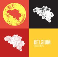 Belgium Grunge Retro Map