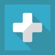 Flat modern design with shadow medical cross N2