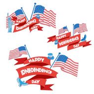 Happy independence day banner Flat illustration
