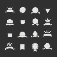 Different insignia and flags silhouettes