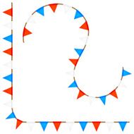 Set curved ropes with colored flags Elements for your design