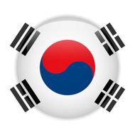 South Korea Flag glossy button N5