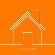 Stock Vector Linear icon house Flat design N2