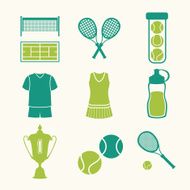Sports objects Set of tennis icons N2