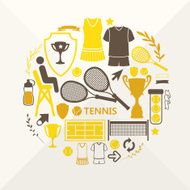 Vector illustration with sports objects for tennis N6