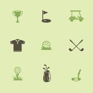 Vector Illustration with black &amp; green pictograph N2
