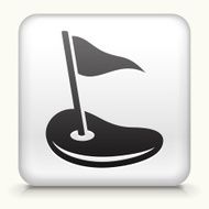 Square Button with Golf Field