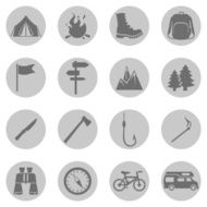 Vector Set of Hiking and Camping icons N4