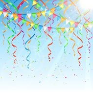 Streamers on sky background