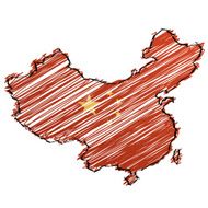 China scribbled flag map